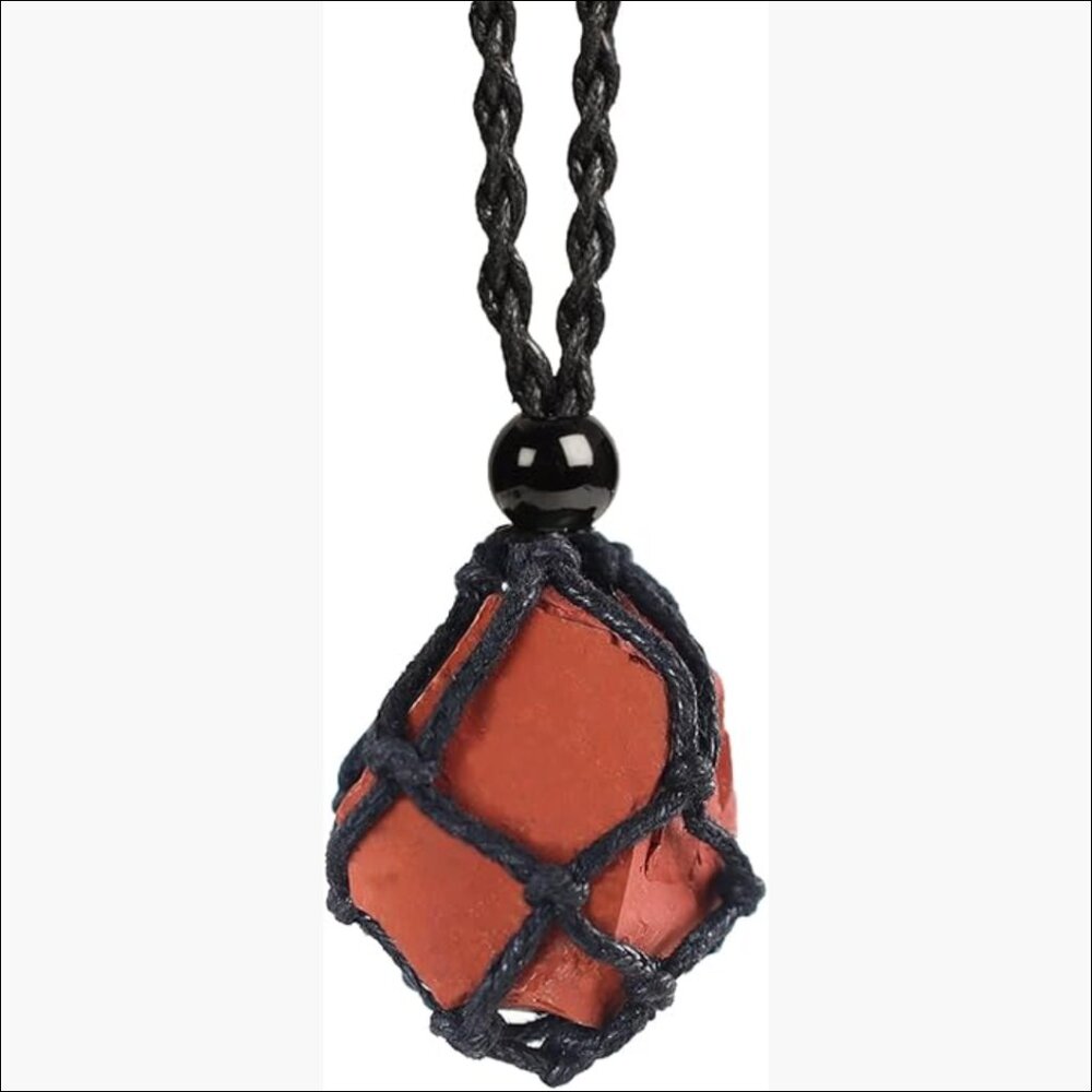 Natural Gemstone Crystal Pendant Necklace with Adjustable Length